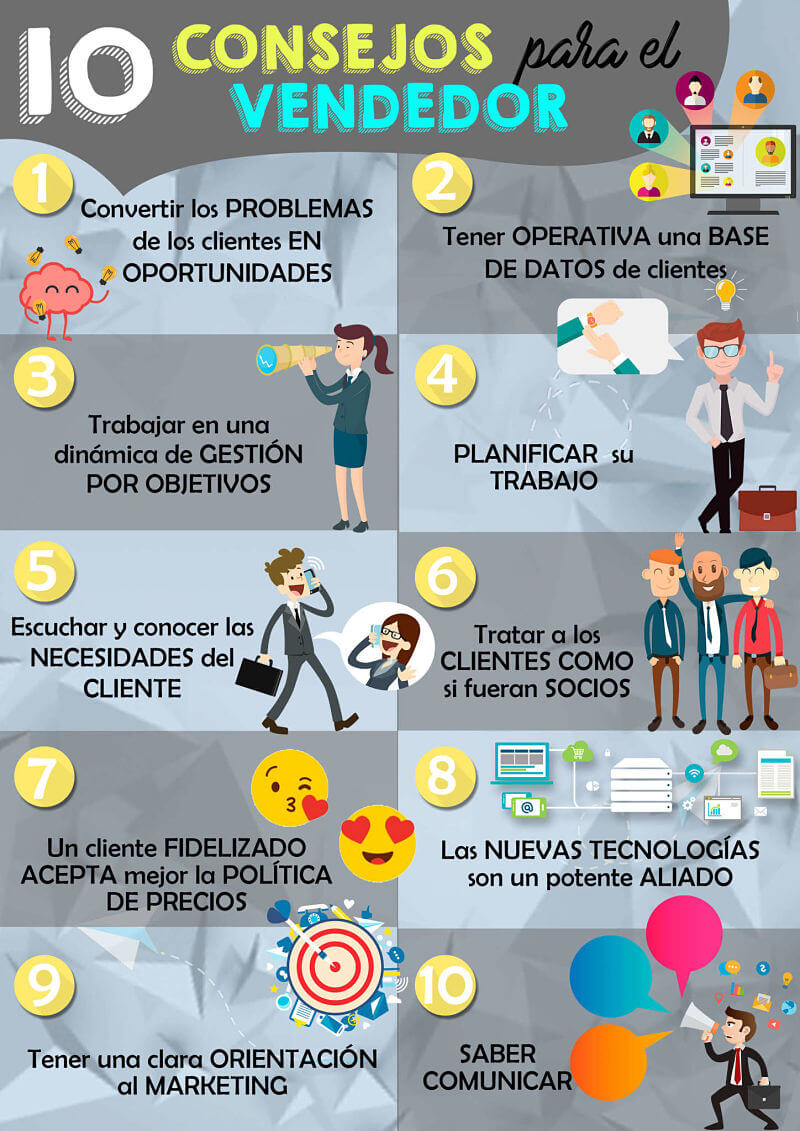 Infografria Tips para ser un buen vendedor