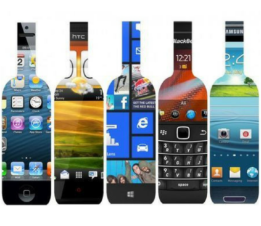 Botellas digitales sobre marketing de vino