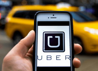 Teléfono con fondo de uber