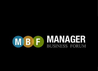 manager business forum con letras y fondo negro